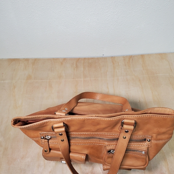 Kate Landry Natural Leather Moto Tote Bag - Picture 7 of 12